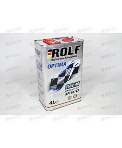 Масло ДВС ROLF 15W40 SL/CF Optima 4 л РАСПРОДАЖА, Емкость: 4 л