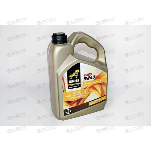 Масло ДВС KROSS 5W40 C3 SN/CF EXEO TDI 5 л, Емкость: 5 л