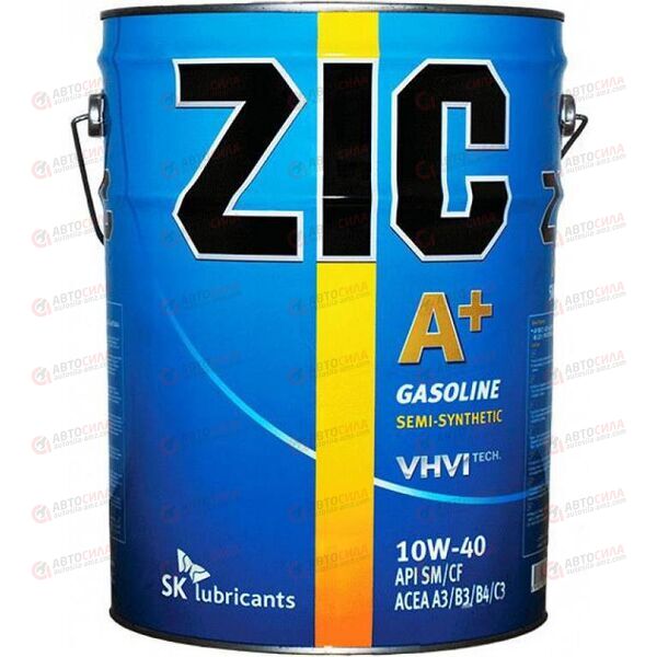 Масло ДВС ZIC 10W40 A+ 20 л, Емкость: 20 л.
