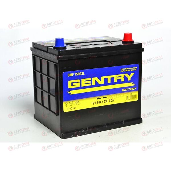 Аккумулятор 60VL GENTRY ASIA (R+) (0) SMF (пт 530) (232х173х220) ТУРЦИЯ
