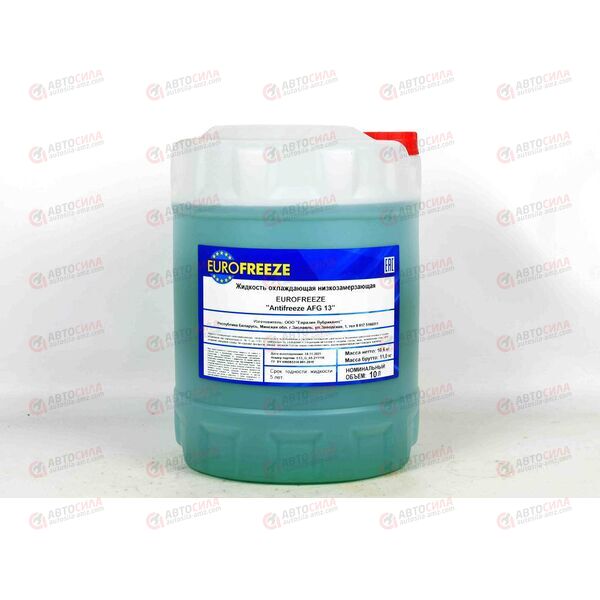 Антифриз EUROFREEZE AFG13 - 40 град (ЗЕЛЕНЫЙ) 10 л, Емкость: 10 л.