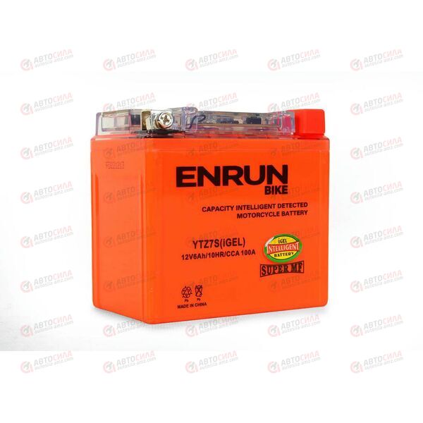 АКБ ENRUN MOTO 12V/6Ah (R+) (SMF) (I-GEL) (пт 100) (YTZ7S) (113x70x106) (1шт, уп.10 шт)