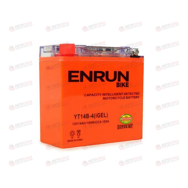 АКБ ENRUN MOTO 12V/14Ah (L+) (MF) (I-GEL) (пт 155) (YT14B-4) (150x70x145) (1шт, уп.8 шт) 