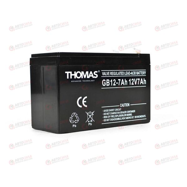 АКБ ИБП THOMAS 12V/7Ah (L+) (1) SMF (151x65x94) (1шт, уп 8 шт)
