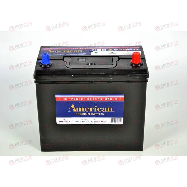 Аккумулятор 45VL AMERICAN ASIA (R+) (0) т.кл. (пт 420) (237х127х220) без н. креп. ТУРЦИЯ, изображение 4