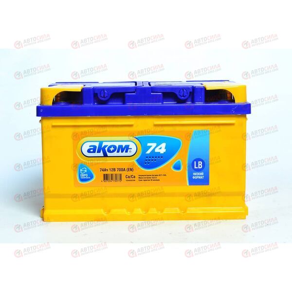 Аккумулятор 74VL АКОМ (R+) (0) (низ) (пт 700) (278х175х175) 2020 год, изображение 2