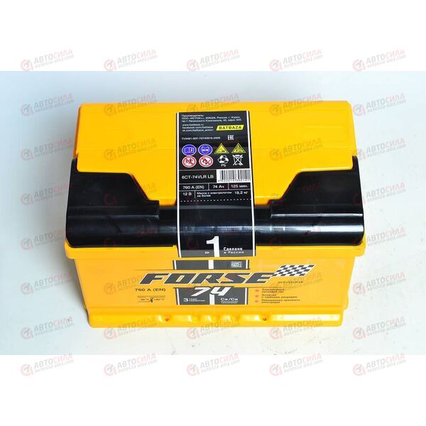 Аккумулятор 74VL FORSE (R+) (0) (низ) (пт 760)(276x175x175) 2021 год, изображение 3
