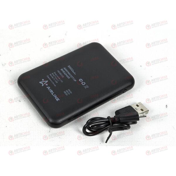 Аккумулятор внешний универсальный (Power bank) 5000мАч: 2xUSB 5V/2A, Type-C AIRLINE, изображение 2