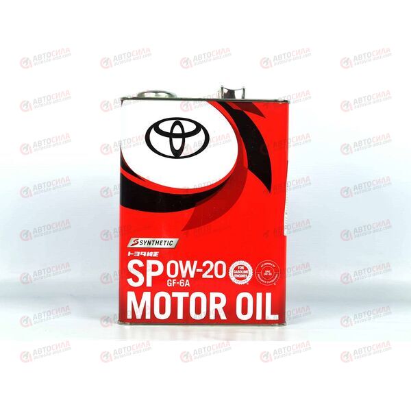 Масло ДВС TOYOTA 0W20 MOTOR OIL SP 4 л ж/б, изображение 2
