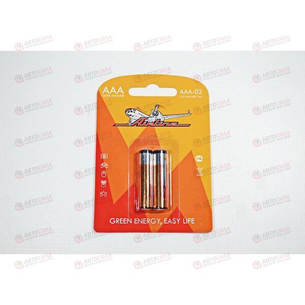 Батарейка LR03/AAA 1,5V щелочная 2 шт AIRLINE, изображение 2