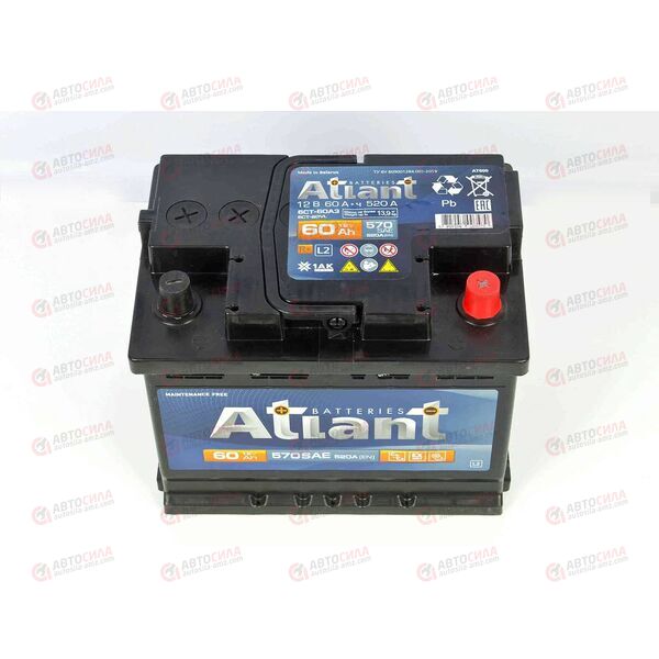 Аккумулятор 60VL ATLANT (R+) (0) (пт 520)(242х175х190) 2022 год, изображение 3