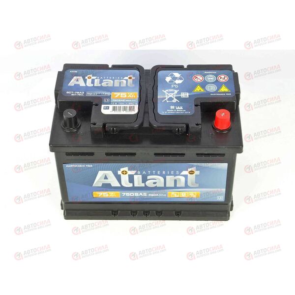 Аккумулятор 75VL ATLANT (R+) (0) (пт 680)(278х175х190) 2022 год, изображение 3