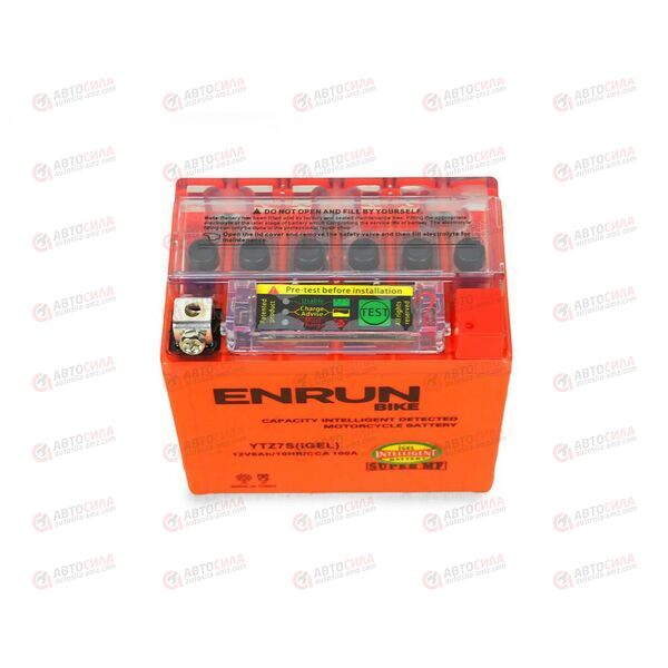 АКБ ENRUN MOTO 12V/6Ah (R+) (SMF) (I-GEL) (пт 100) (YTZ7S) (113x70x106) (1шт, уп.10 шт), изображение 3