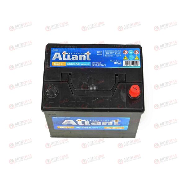 АКБ 60VL ATLANT ASIA (R+) (0) SMF (пт 480)(230х175х220) 2023 год, изображение 3