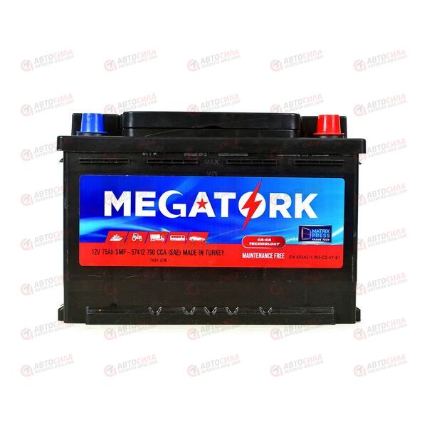 Аккумулятор 75VL MEGATORK (R+) (0) SMF (пт 740)(278х175х190) ТУРЦИЯ, изображение 2