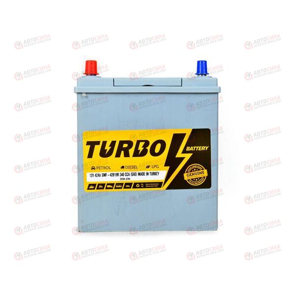 АКБ 42VL TURBO BATTERY ASIA (L+) (1) SMF т.кл (пт 320)(196х136х220) без. н.креп. ТУРЦИЯ, изображение 2