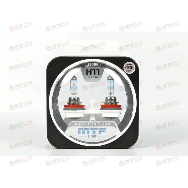 Лампа галоген 12В H11 55 Ватт Argentum +130% (2 шт) MTF, изображение 2