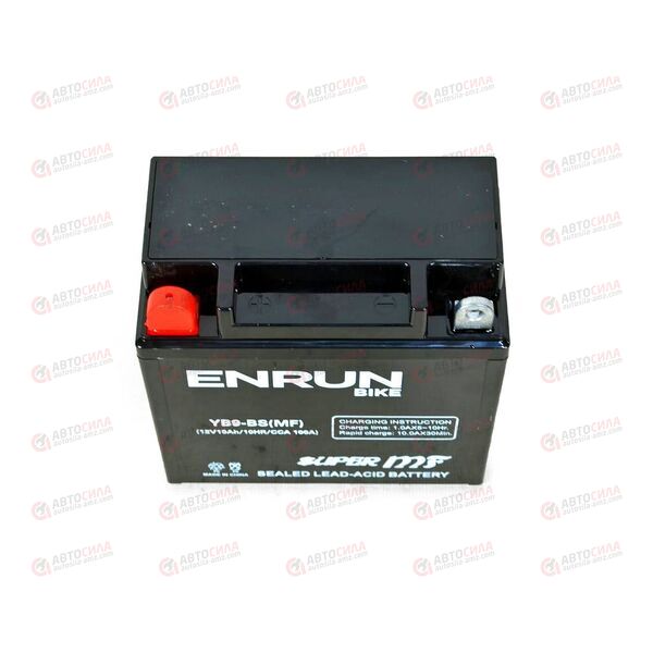 АКБ ENRUN MOTO 12V/10Ah (L+) (MF) (AGM) (пт 100) (YB9-BS) (137x76x134) (1шт, уп.8 шт), изображение 3