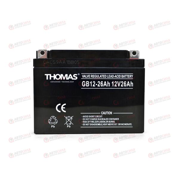 АКБ ИБП THOMAS 12V/26Ah (R+) (0) SMF (166x175x125) (1шт, уп 1 шт), изображение 2