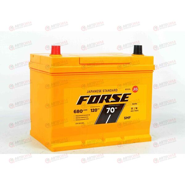 АКБ 70VL FORSE ASIA (L+) (1) SMF (пт 680)(260х175х220) 2024 год